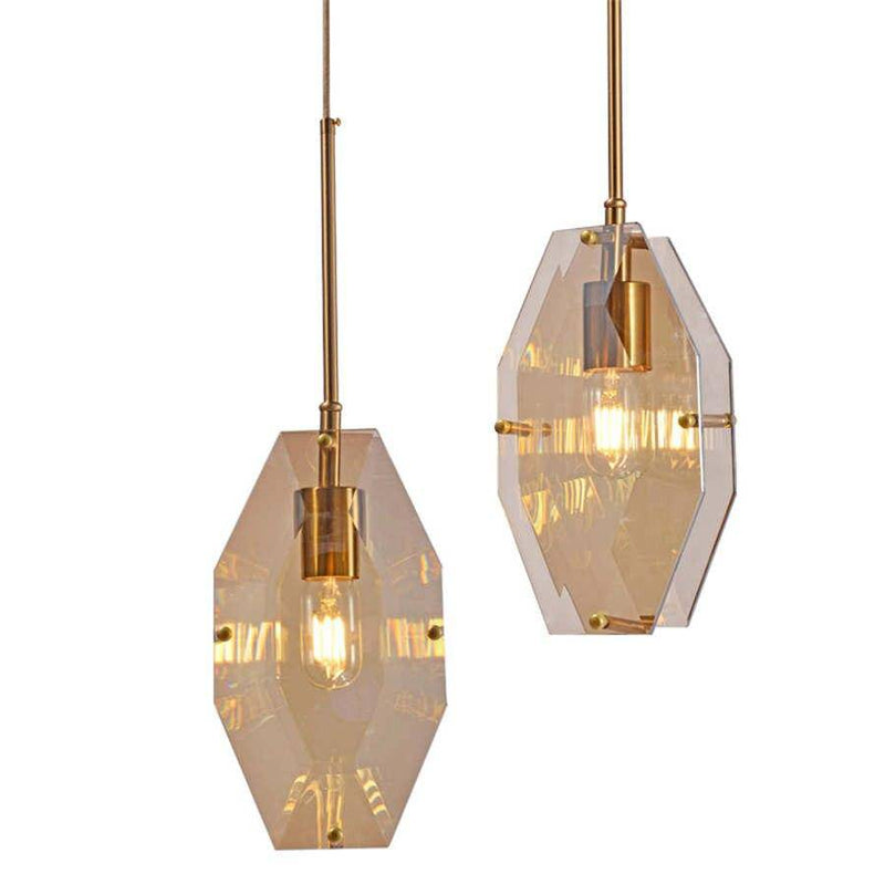 pendant light Geometrically shaped LED design in Luxury glass