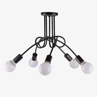 Plafonnier design LED en métal avec plusieurs points lumineux