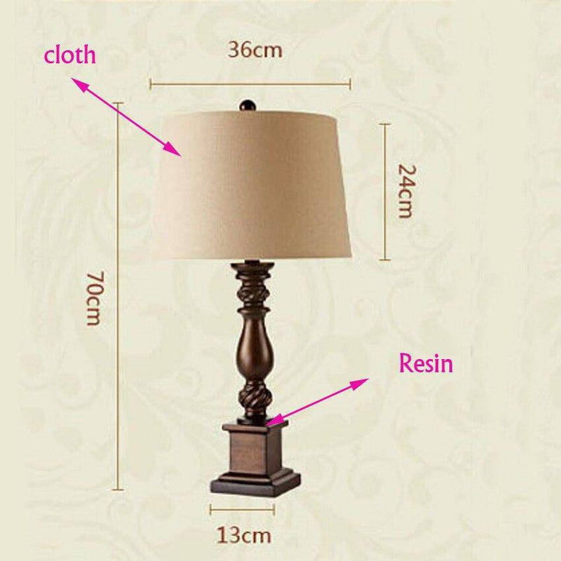 Table lamp in resin and lampshade in American fabric