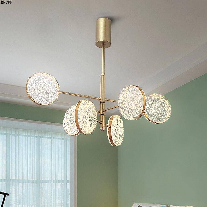 Lustre design doré à branches et lampes Luxury - vue 3 sur 5
