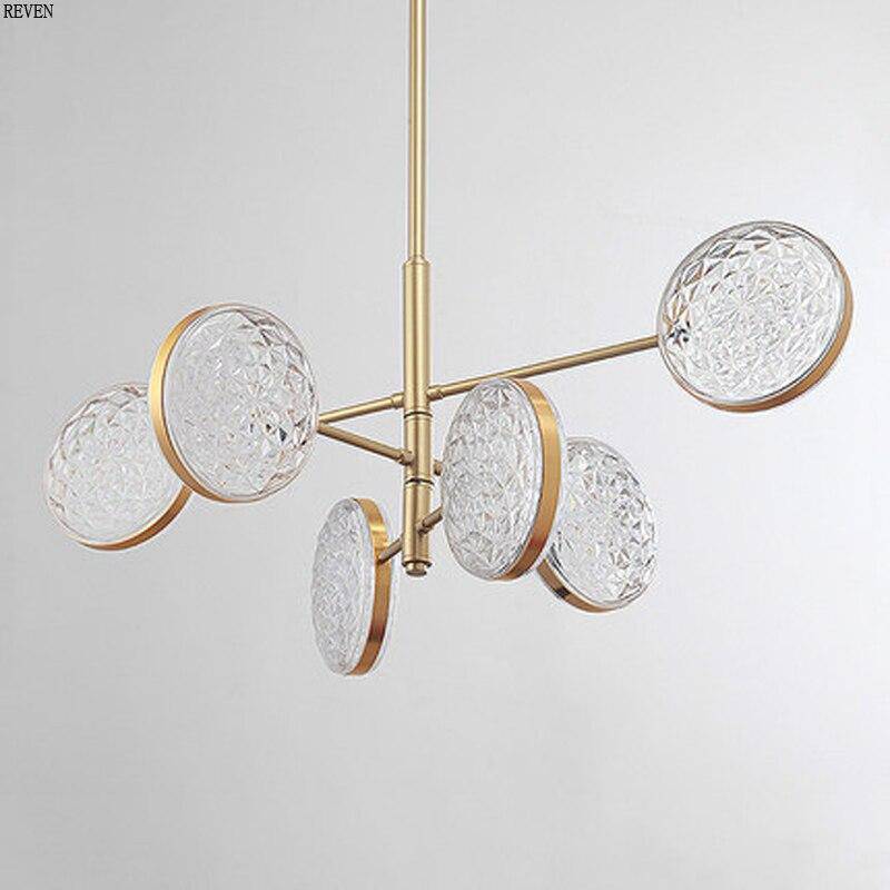 Lustre design doré à branches et lampes Luxury - vue 4 sur 5