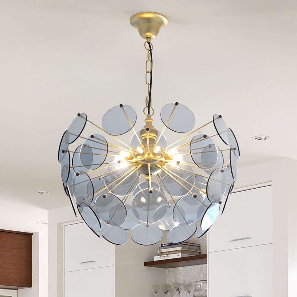 Lustre moderne en forme de dent de lion en verre Nahia - vue 7 sur 9
