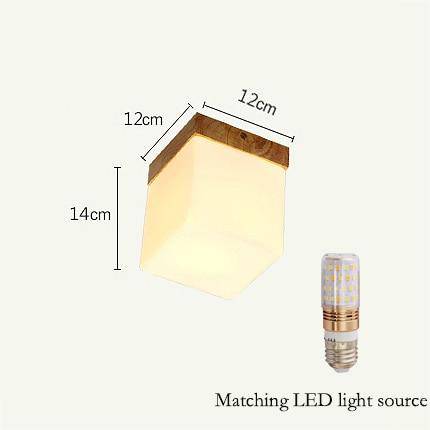 Modern Scandinavian style wooden LED ceiling light Square