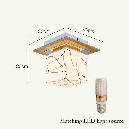 Modern Scandinavian style wooden LED ceiling light Square