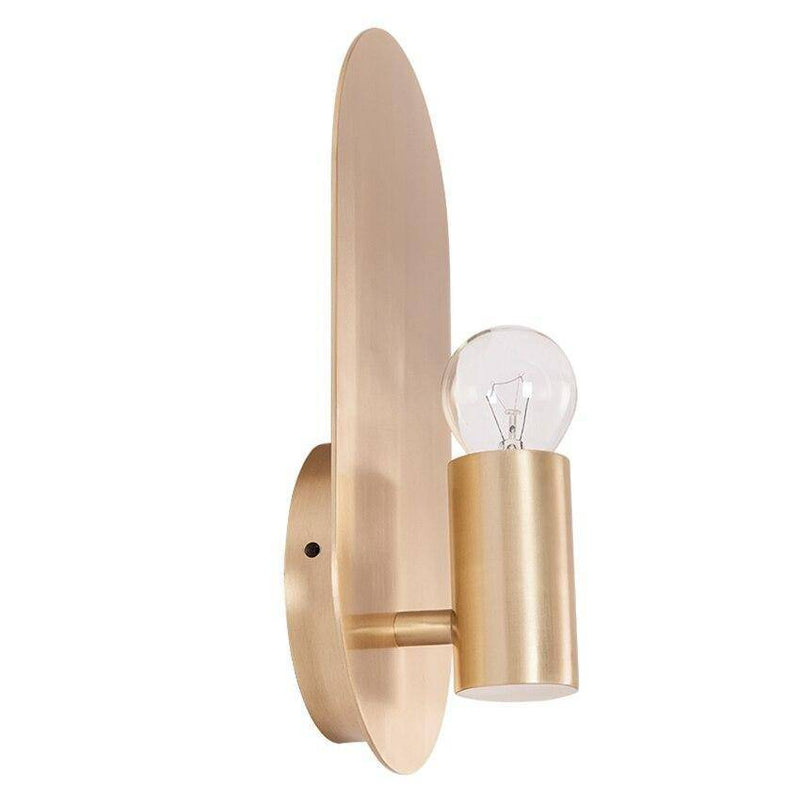 Lámpara de pared design LED en metal redondeado dorado Sconce