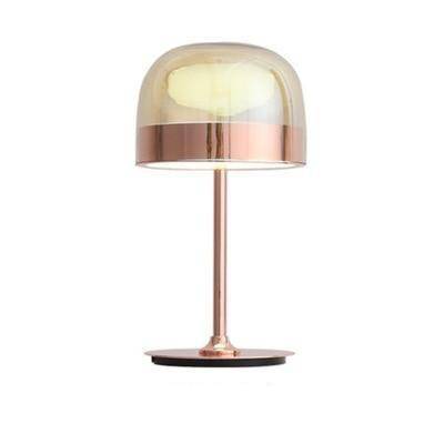 Lampe à poser design LED en métal avec abat-jour en verre style Mushroom