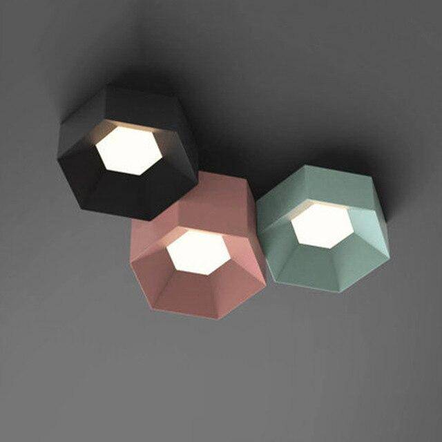 Design ceiling lamp with geometric LED in Art colour