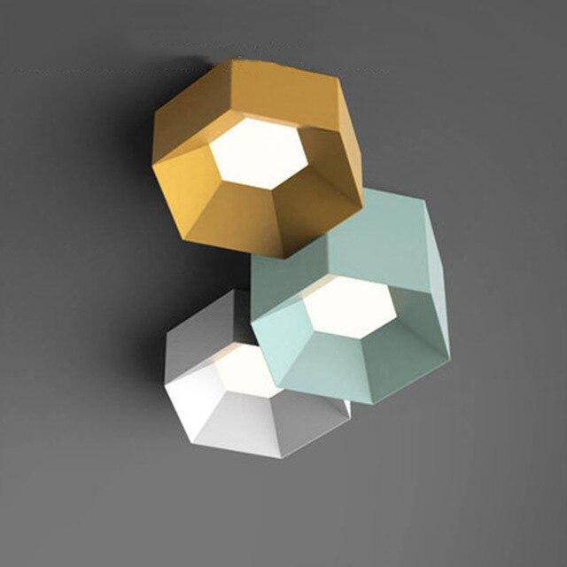 Design ceiling lamp with geometric LED in Art colour