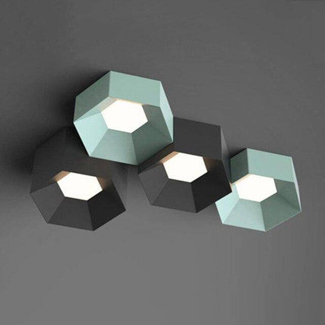 Design ceiling lamp with geometric LED in Art colour