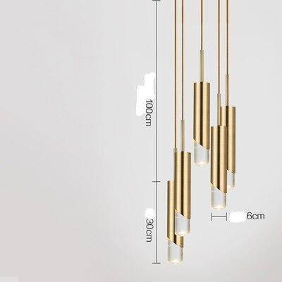 Suspension design LED avec cylindre en métal style Luxury - vue 10 sur 10