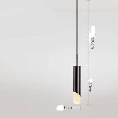 Suspension design LED avec cylindre en métal style Luxury