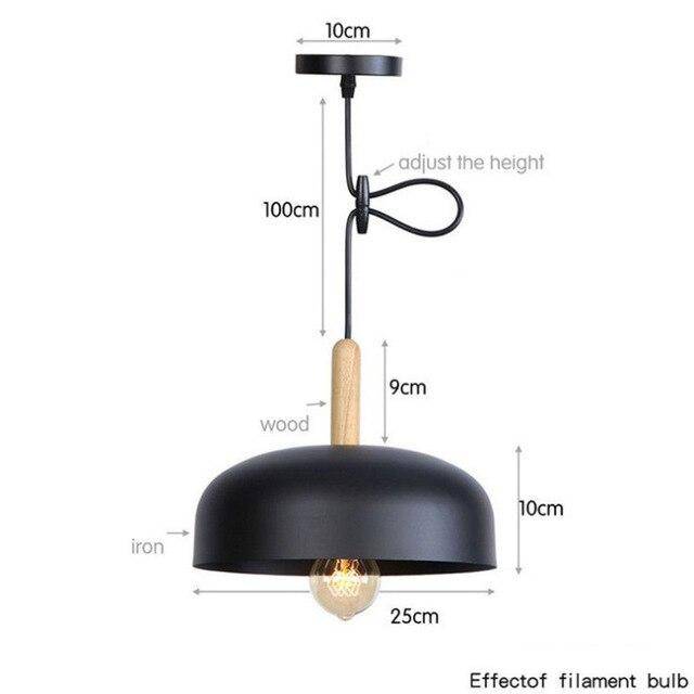pendant light LED metal design with lampshade Loft rounded