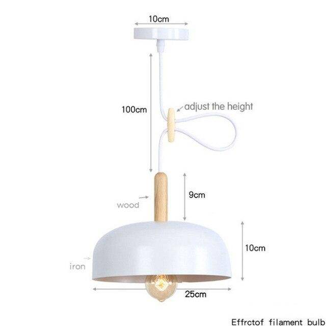 Suspension design LED en métal avec abat-jour arrondi Loft - vue 5 sur 6