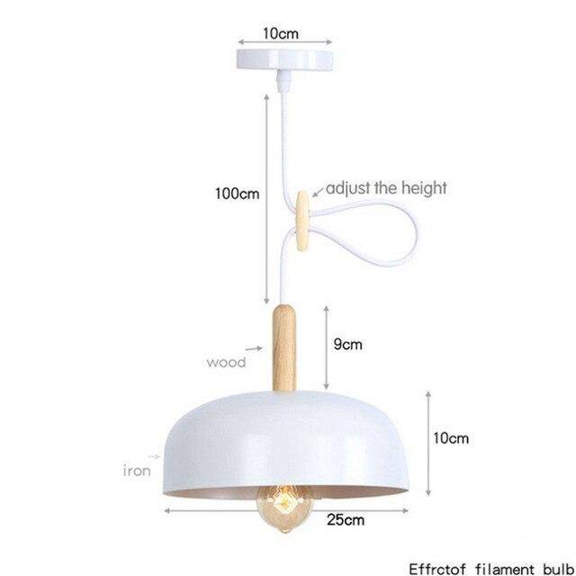 Suspension design LED en métal avec abat-jour arrondi Loft
