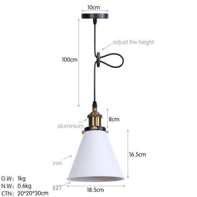 Lámpara de suspensión design LED con pantalla metálica cónica Loft