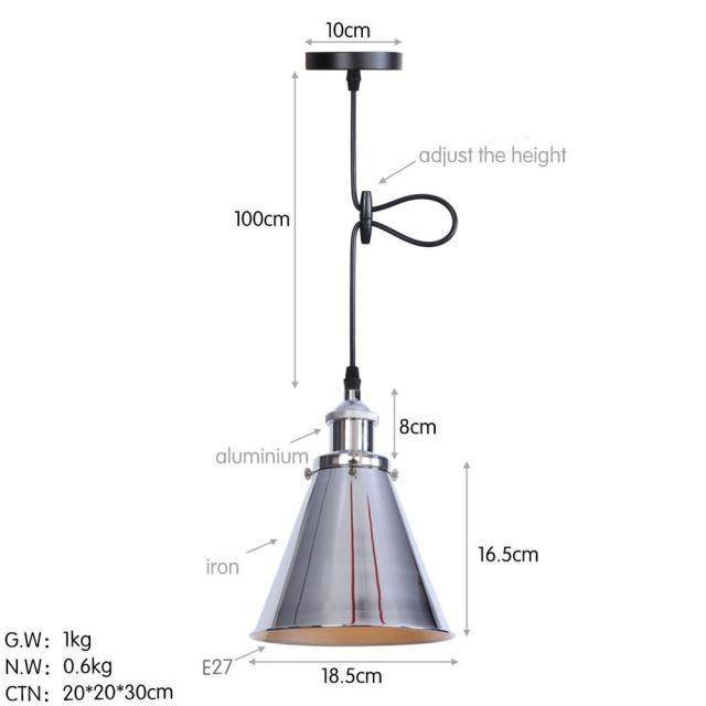 Lámpara de suspensión design LED con pantalla metálica cónica Loft