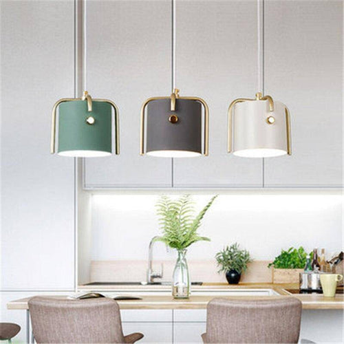 Suspension design à LED abat-jour métal coloré Kitchen