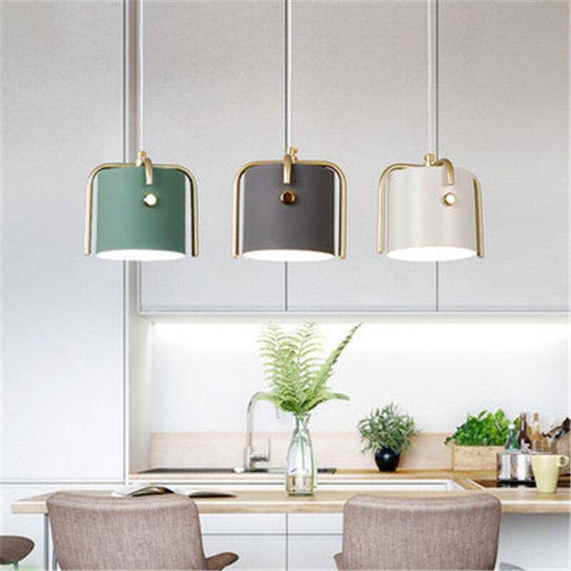 pendant light LED design lampshade metal colored Kitchen