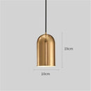 Suspension design LED avec cylindre doré arrondi Loft