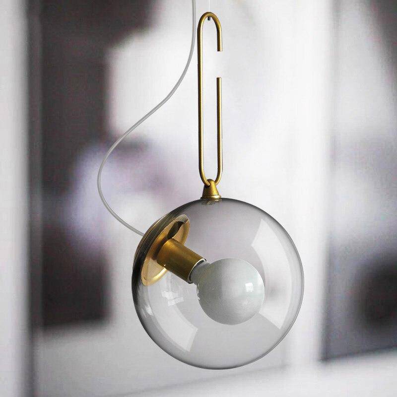 pendant light LED design glass ball and metal light