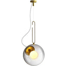 Suspension design à LED boule en verre et métal Light