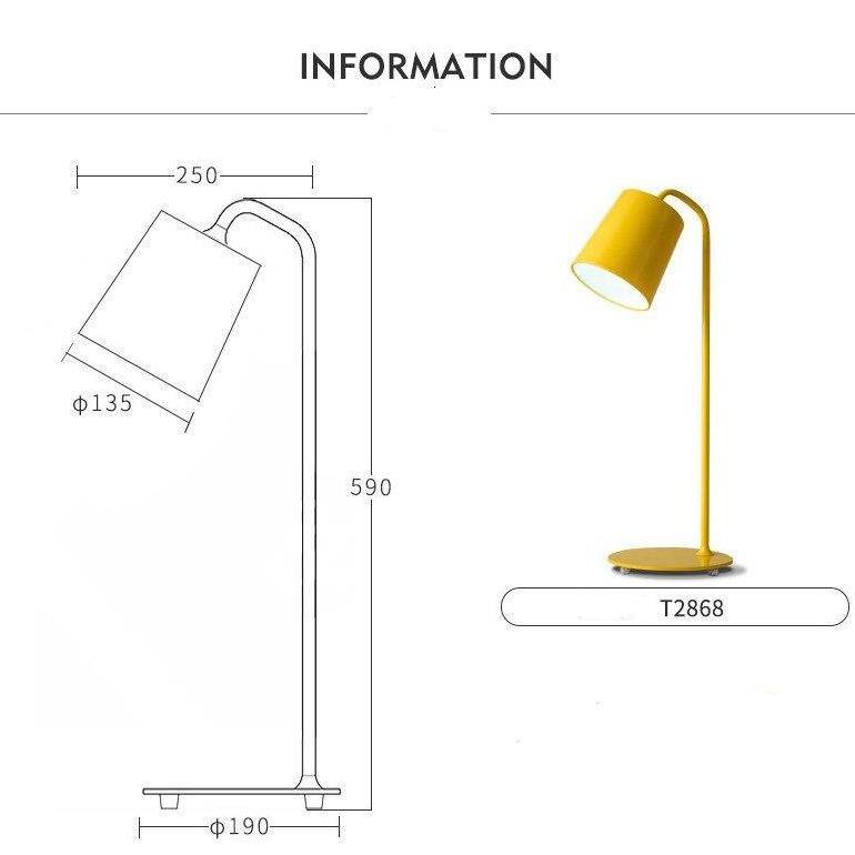 Abajur LED design table lamp in coloured metal