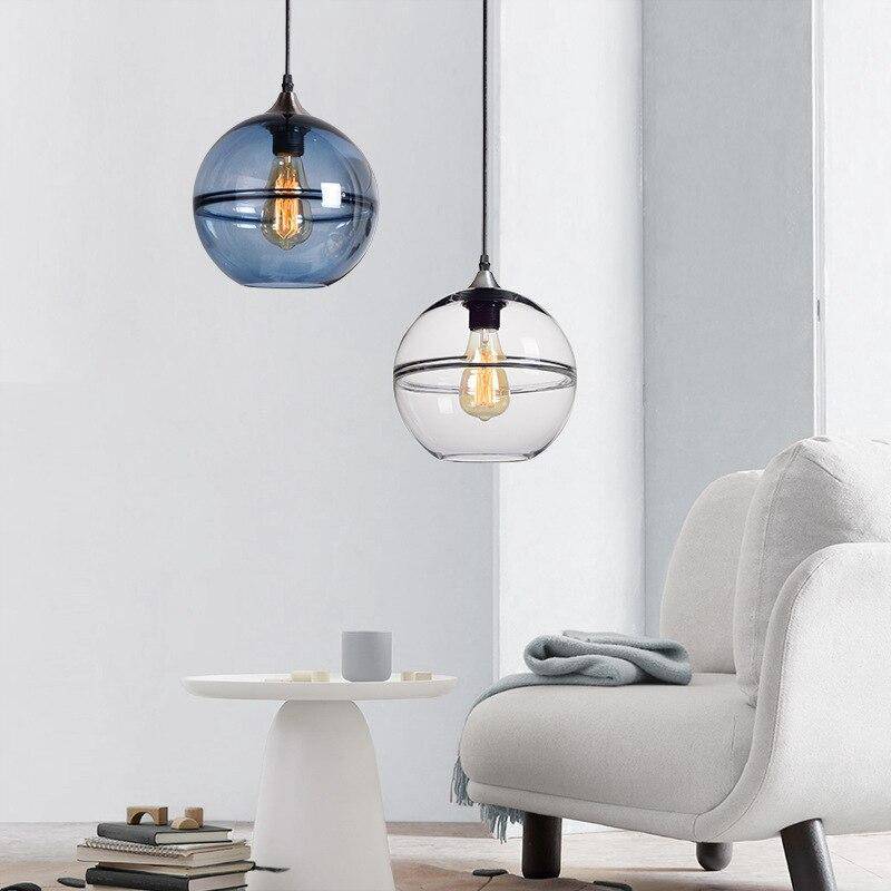 Suspension design LED avec boule en verre minimaliste Loft