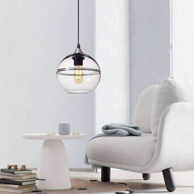 Suspension design LED avec boule en verre minimaliste Loft