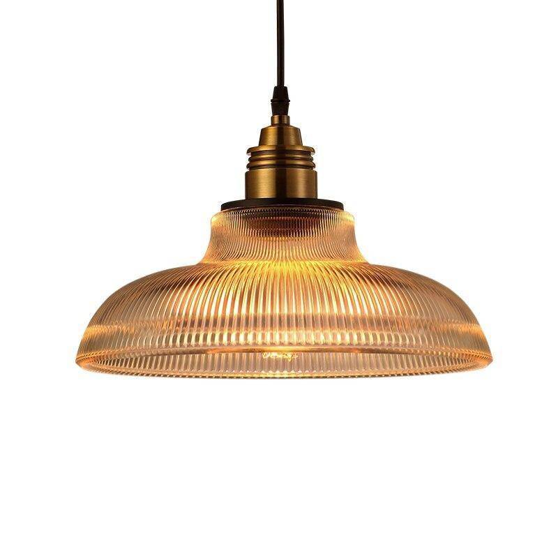 Suspension design LED avec abat-jour arrondi style rétro Tequio
