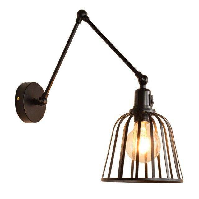 Lámpara de suspensión jaula metálica estilo retroiluminación LED Hang