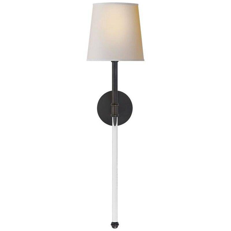 Applique murale LED barre et abat-jour en tissu Traditional