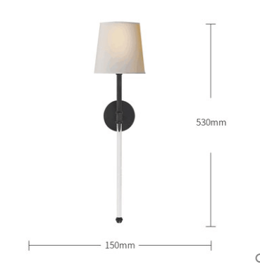 Applique murale LED barre et abat-jour en tissu Traditional - vue 3 sur 6