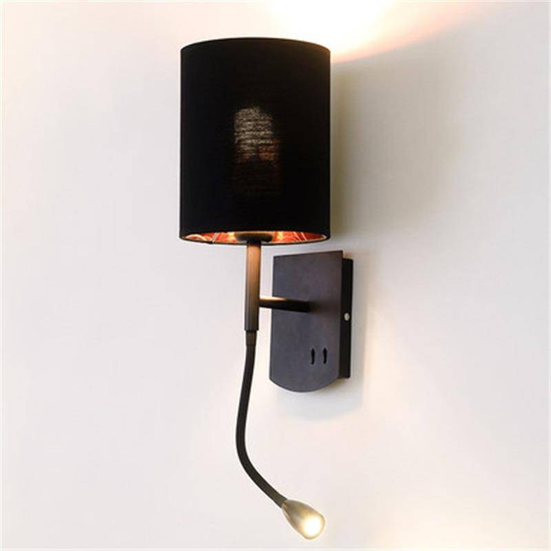 wall lamp vintage LED wall light with lampshade and reading light