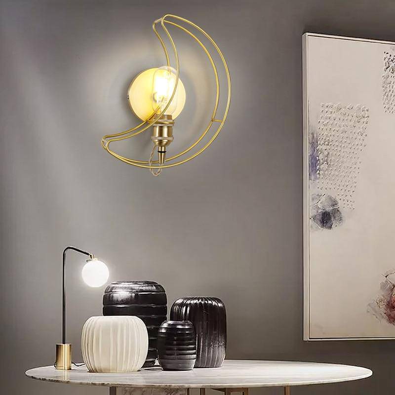 Lámpara de pared design Metal LED estilo Luna