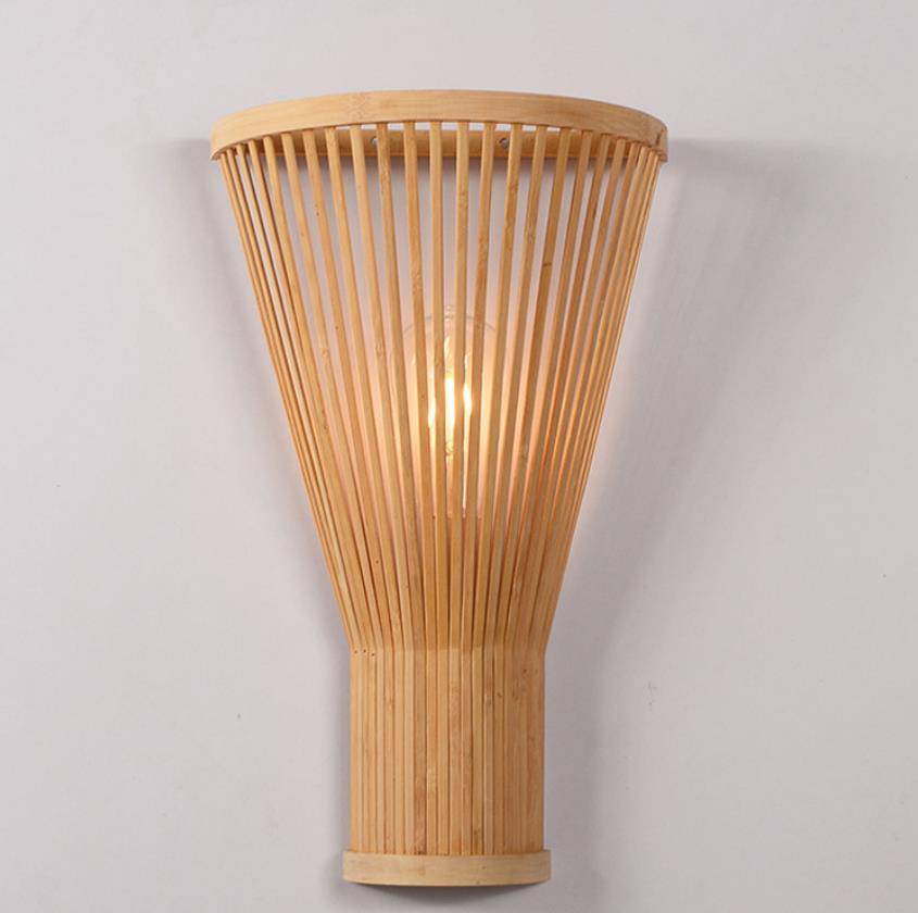wall lamp Chinese style conical bamboo wall