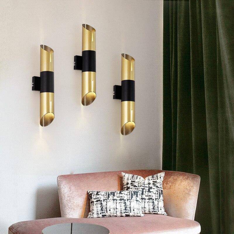wall lamp LED in golden cylindrical shape Loft