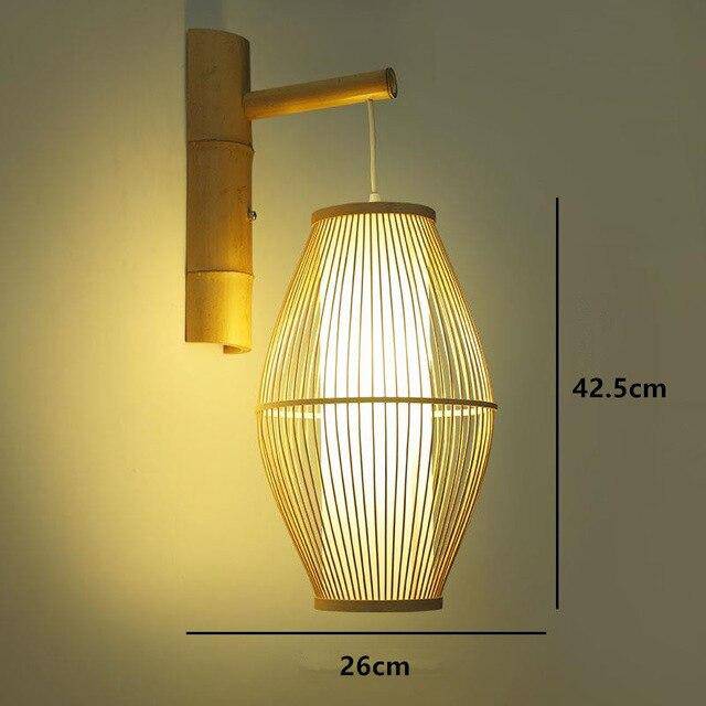 wall lamp Rounded LED Rattan Wall Tea