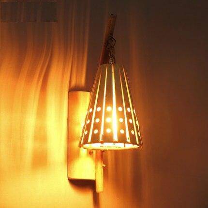Applique en bambou style vintage à LED