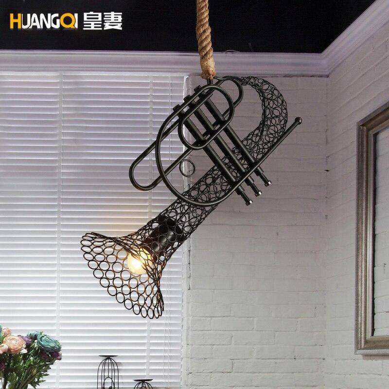 pendant light trumpet shaped metal cage Loft