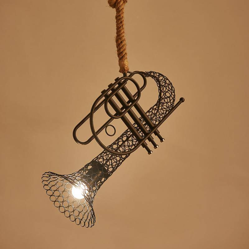 pendant light trumpet shaped metal cage Loft