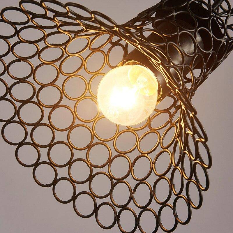 pendant light trumpet shaped metal cage Loft