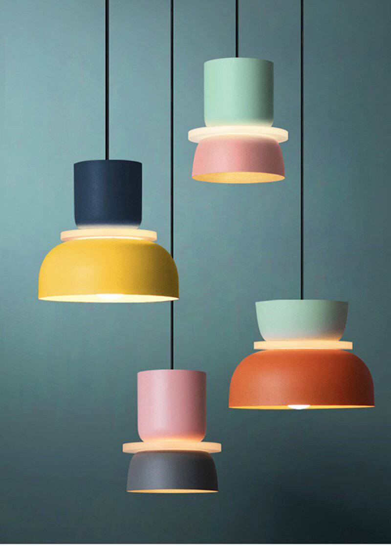 pendant light colorful rounded design in Modern metal