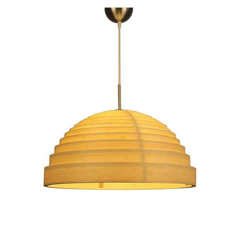 pendant light LED with lampshade rounded Japanese style fabric