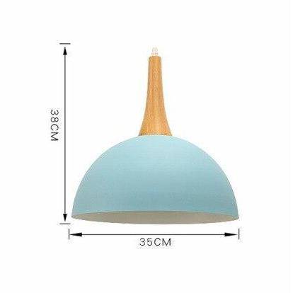 Suspension demi boule coloré et support en bois - vue 7 sur 16