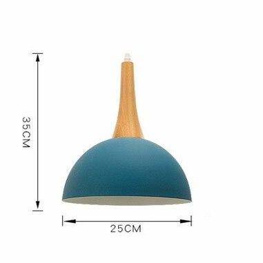 Suspension demi boule coloré et support en bois - vue 6 sur 16