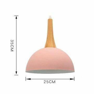 Suspension demi boule coloré et support en bois - vue 13 sur 16