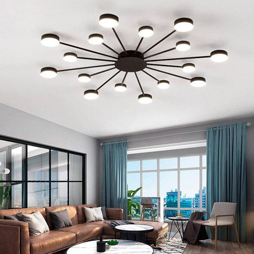 Sunshine design ceiling lamp with several LED rings