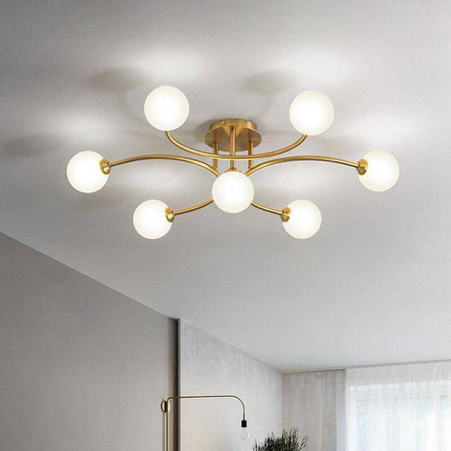 Lustre design à LED en métal avec plusieurs boules en verre Creative - vue 3 sur 15