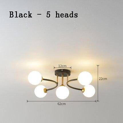 Design metal LED chandelier with multiple glass balls Creative