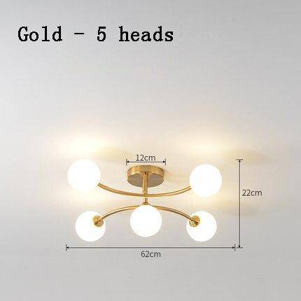Design metal LED chandelier with multiple glass balls Creative